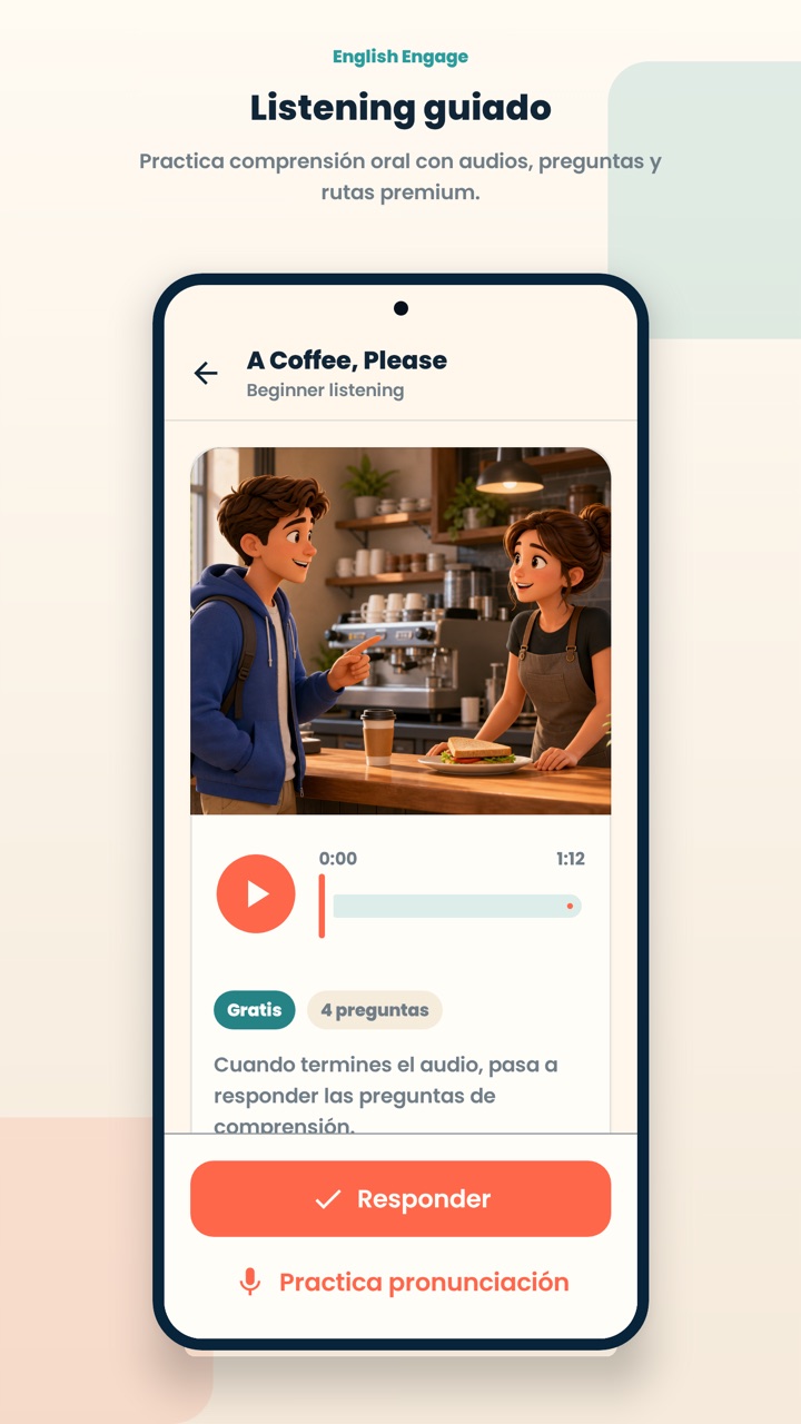 English Engage listening practice screen
